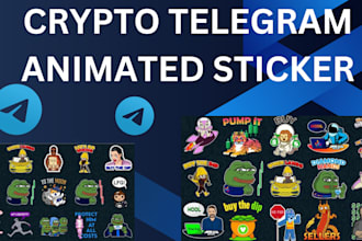 design animated telegram sticker for your crypto projects