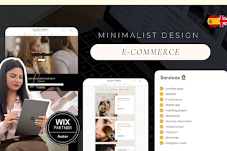minimalist design for online store with wix