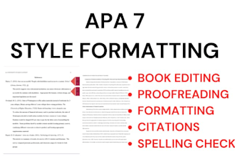 proofread, edit format your document, citation reference in in apa 7 style