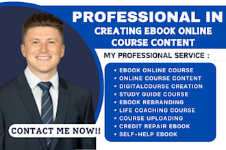 create ebook online course, kajabi online course creation, study guide course