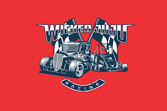 design impressive car racing team logo