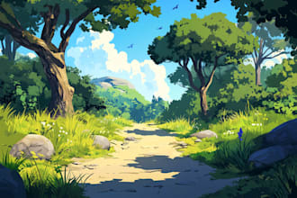 draw a environment concept art and background