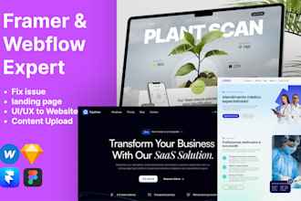 do saas, business website in framer or webflow, figma to framer or webflow