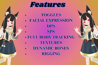 make a vrchat avatar, vrc character, 3d model, 3d avatar, vtuber model