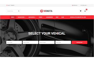 design income generating automobile shopify store auto parts automotive website