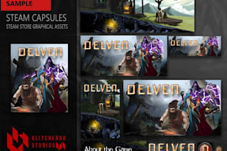 design steam capsule design for game and marketing banner