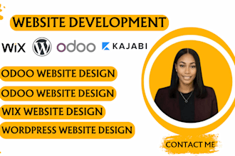 design  wordpress website odoo website kajabi online course website wix redesign