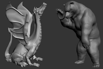do 3d animal model chibi creature 3d mascot character design toy for 3d printing