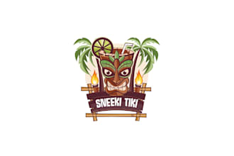 design unique tiki restaurant bar logo