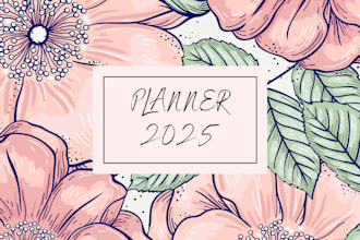 design custom digital planner, journal, calendar for etsy or commercial use