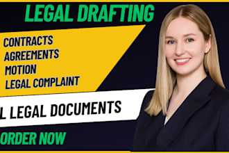 draft legal motions, lawsuits, complaints, petitions, legal appeal, case briefs