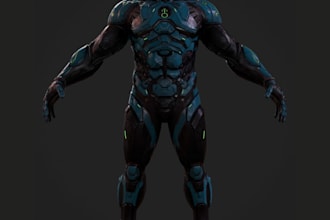accurate 3d ue game characters and assets, cyber punk, ue5 rig,realistic texture