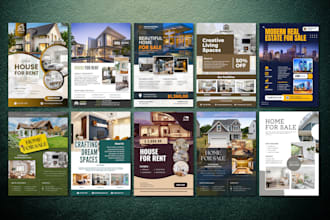 design, construction, property, real estate and startup flyer