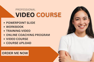 create webinar video, course slides and video animated elearning course