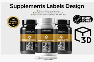design supplement labels and pouch packaging design