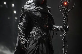create concept art illustrations for horror and fantasy scene