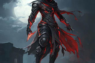 make a character illustration for a video game or fantasy