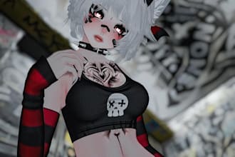 custom vrchat avatar vrc character, femboy vrc avatar, vrchat character 3d model