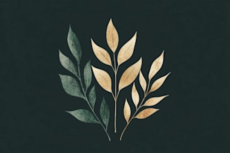 draw botanical illustration of flower logo illustration