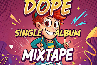 design dope cartoon, mixtape or single album cover artwork