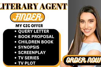 find literary agent for movie script, screenplay, children book, film script