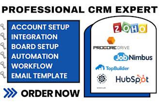 setup pipdrive zoho jobnimbus contractor foreman top builder workflow hubspot
