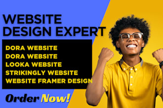 design strikingly website dora website looka website framer landing page