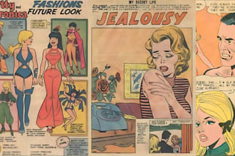 draw retro comic book illustration retro comic book page vintage comic pop art