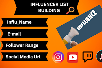 get best influencer youtube, instagram, twitch leads for you email list