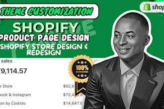 shopify theme customization store design product page design website design