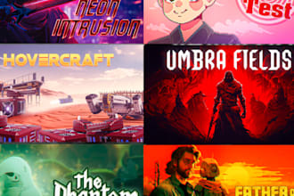 design steam capsule character, banner cover art, concept art game page
