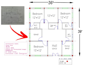 create professional and detailed 2d house plans in autocad