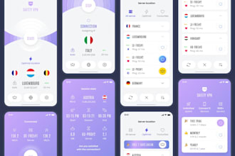 develop ios and android vpn app own server and backend with admin panel
