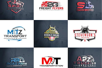 do transport logistics trucking transportation and dispatching logo