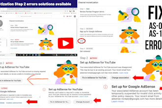 fix youtube adsense step 2 approval error and get monetization approved