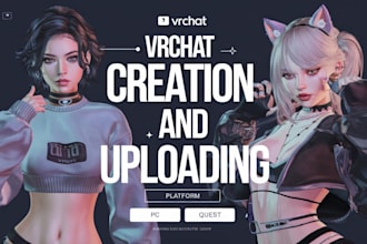 upload, edit, dps and create your vrchat avatar, furry vrchat, vrc character
