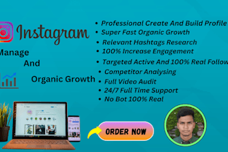 manage instagram organic growth and increase  engagement