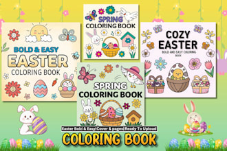 create an eye catching easter bold and easy coloring book for amazon KDP