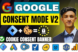 setup google cookie consent mode v2, cookie consent banner v2, gdpr ccpa via GTM