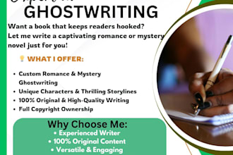 write ebook romance ghostwriter romance book fiction ghostwriter mystery novel
