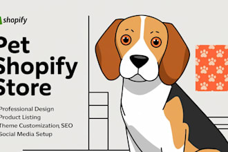 design high converting shopify pet store, dropshipping store setup