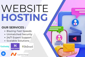 setup web hosting on bluehost, hostinger, namecheap, dreamhost, or godaddy
