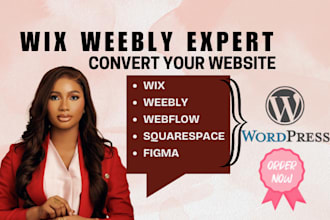 convert clone wix, weebly, webflow, squarespace to wordpress website