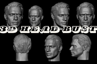 sculpt realistic 3d head 3d bust model 3d portrait in zbrush for 3d printing