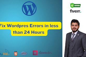 fix wordpress bugs, critical errors elementor issues like a pro website expert