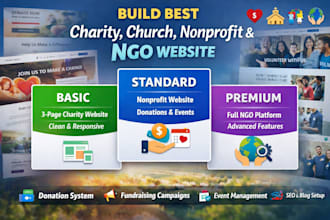 build best charity, church, nonprofit, donation, fundraising, and ngo website