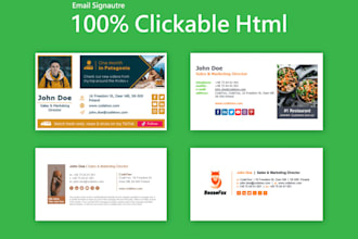 do professional clickable HTML email signature for outlook, gmail