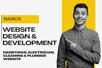 create handyman, electrician, cleaning, plumber website