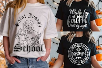 do eye catching custom typography t shirt and christian t shirt design