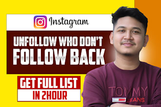 identify and unfollow who do not follow back on instagram and cleanup following